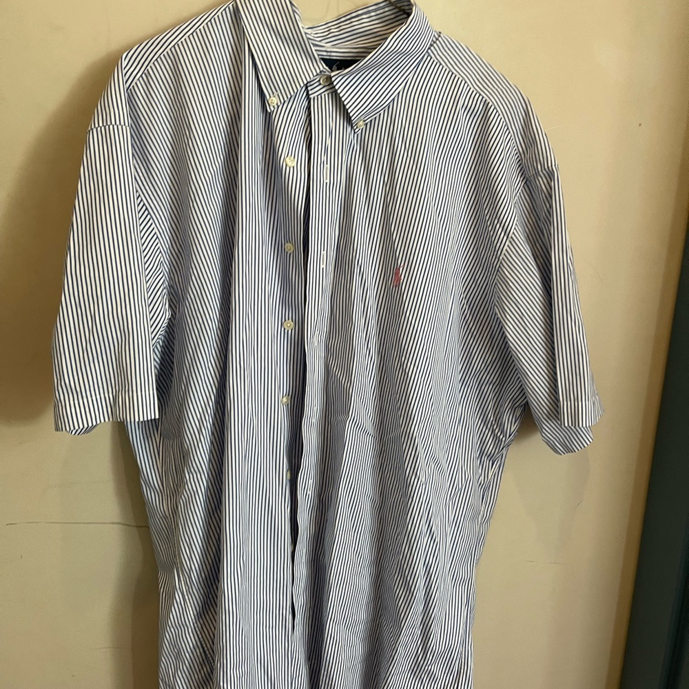 Ralph Lauren POLO Blue and White Striped Shirt
